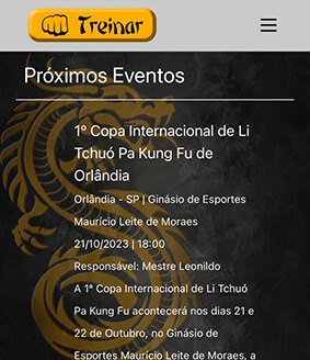 Mural de eventos do app